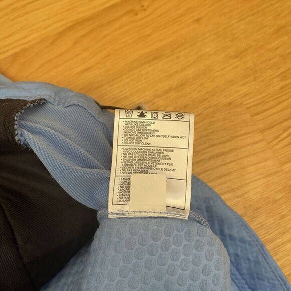 Nike Shere Pro Running Gilet Vest Womens Size L Blue Texture Full Zip Reflective - Picture 6 of 8